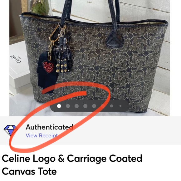 Celine Logo & Carriage Coated Canvas Tote - Picture 10 of 10